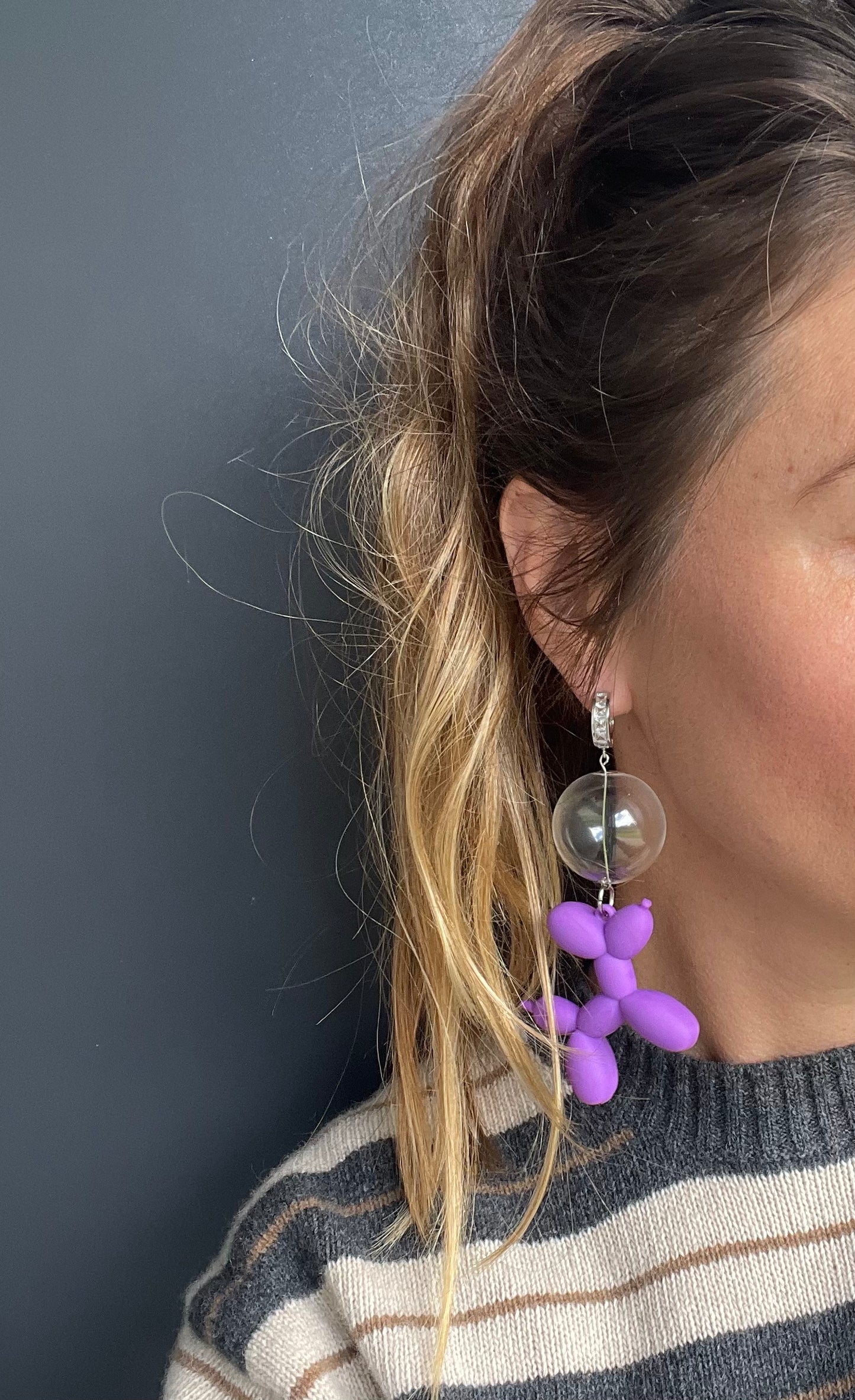 Stainless Steel Earrings with Glass Bead