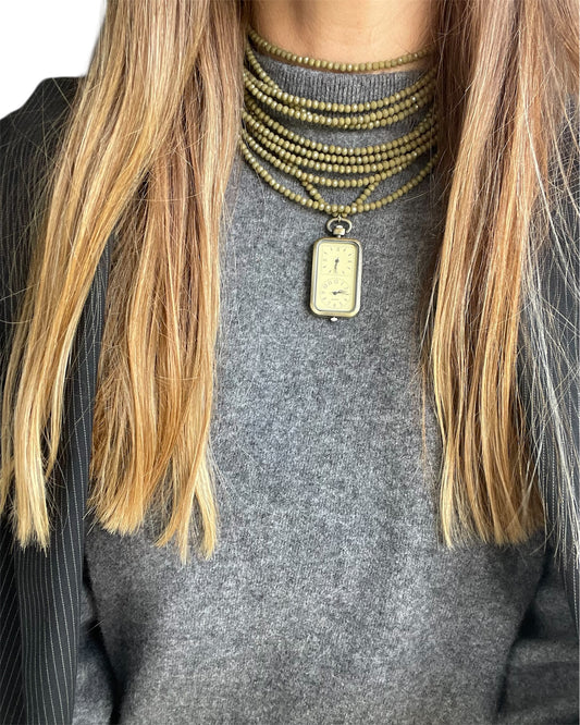 Czech Glass Choker with Metal Pendant