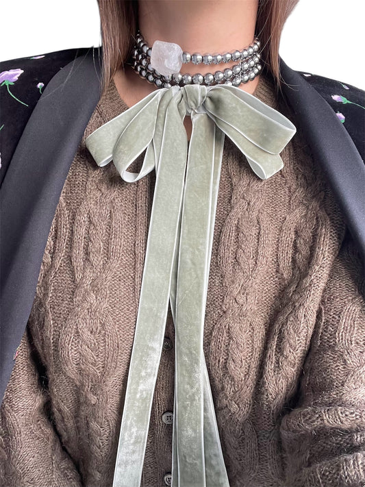 Hematite and Clear Quartz Choker Necklace