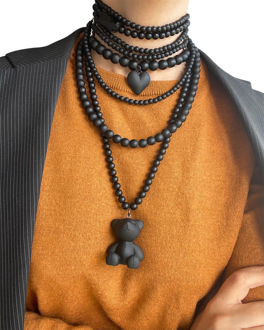 Shungite Choker Necklace with Dense Rubber Pendant