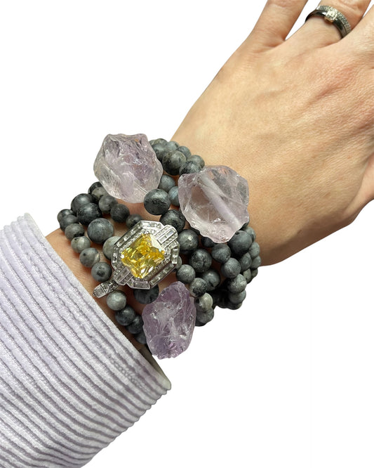Labradorite & Quartz Bracelet