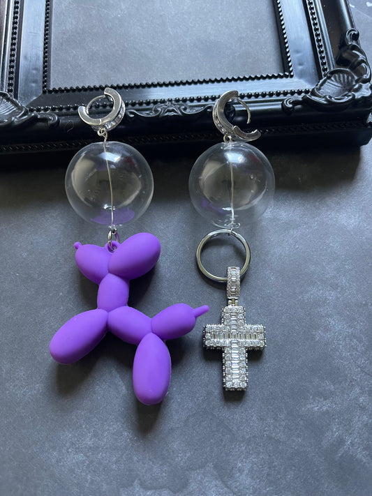 Stainless Steel Earrings with Glass Bead